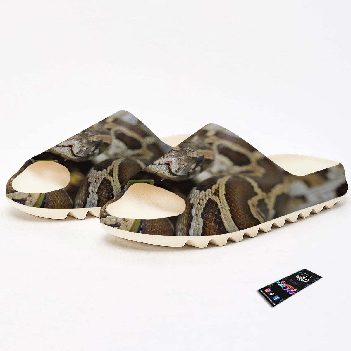 Snake Python Print Sandals-grizzshop