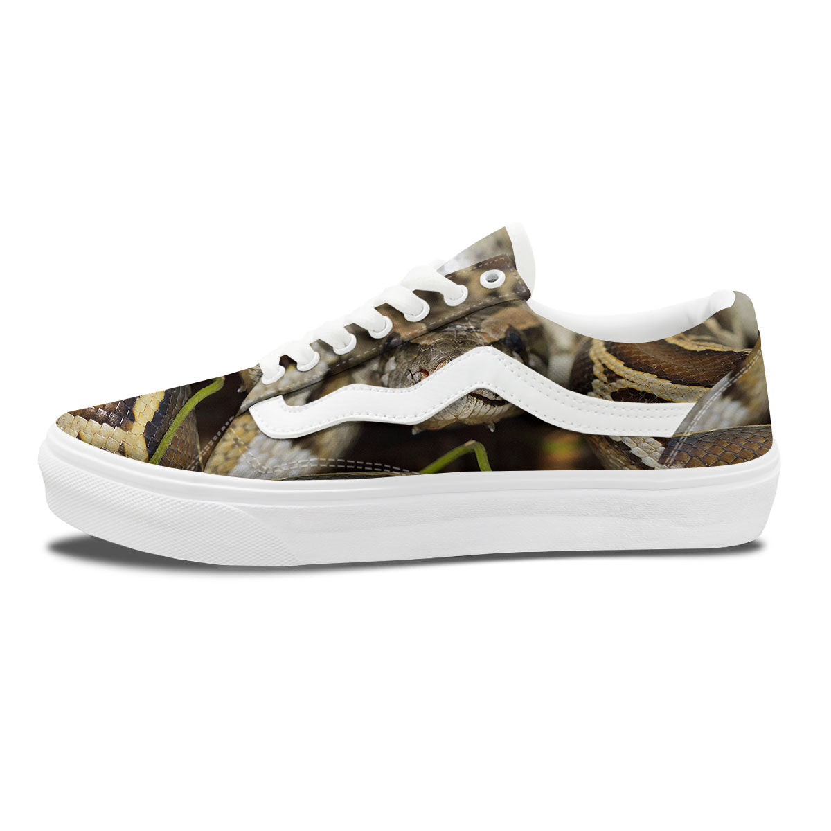 Snake Python Print Skate Shoes-grizzshop