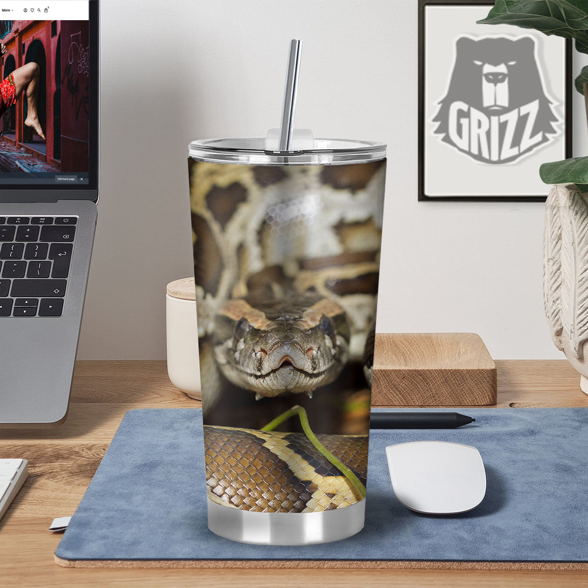 Snake Python Print Tumbler-grizzshop