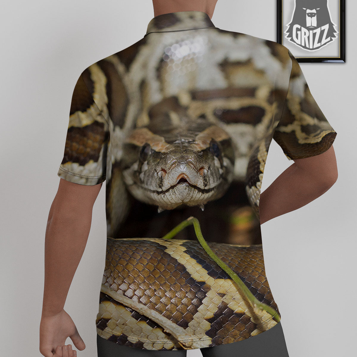 Snake Python Print Untucked Shirts-grizzshop
