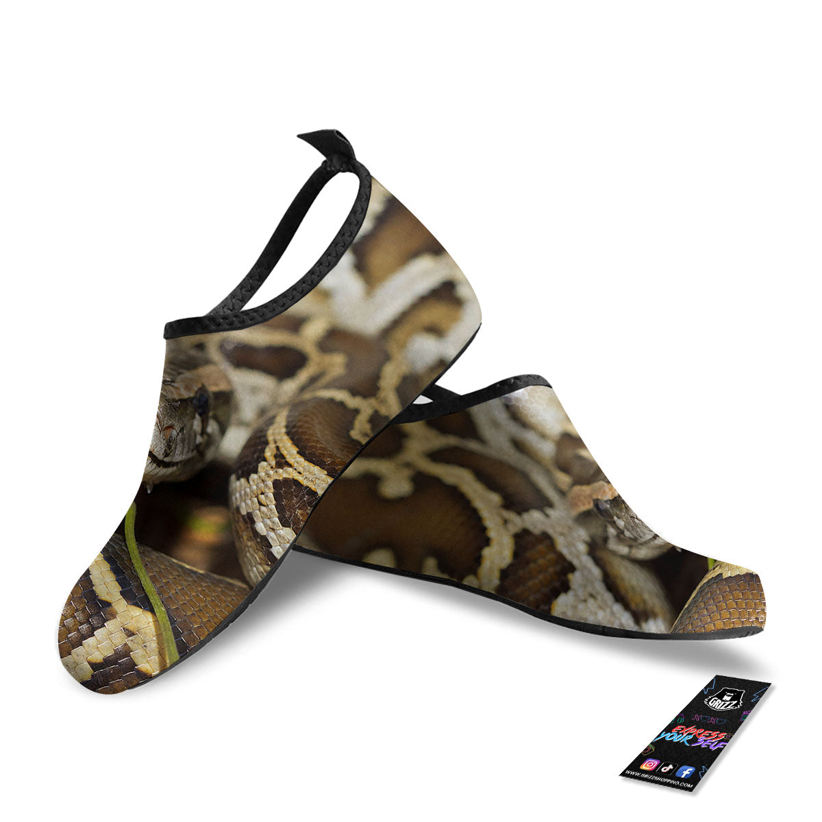 Snake Python Print Water Shoes-grizzshop
