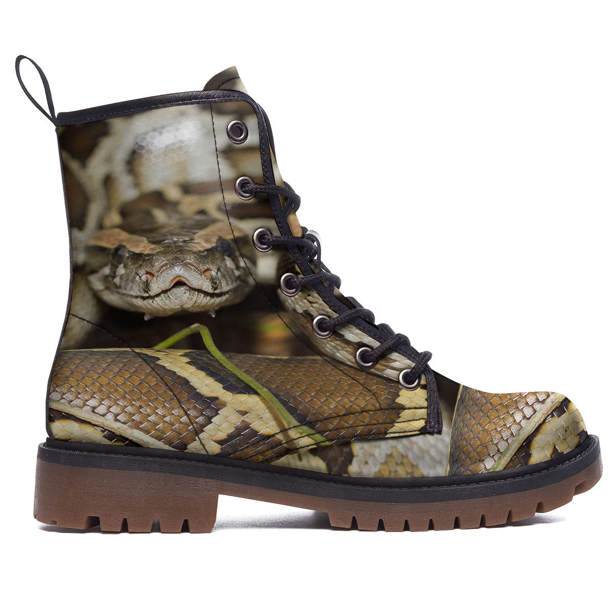 Snake Python Print Work Boots-grizzshop