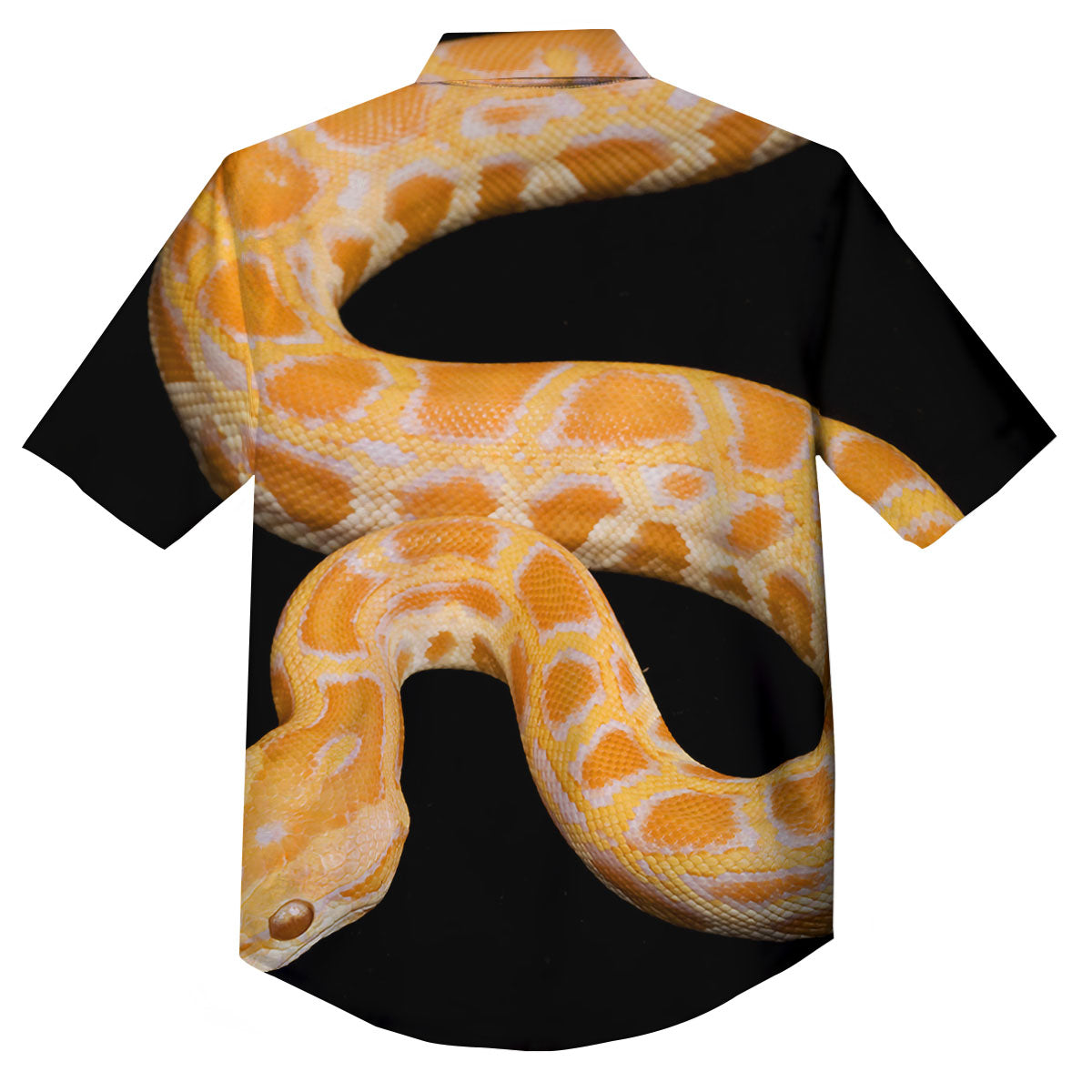 Snake Python Yellow Print Button Up Shirt-grizzshop
