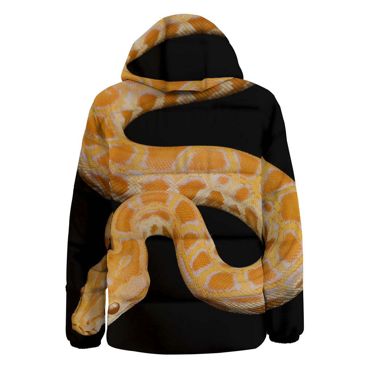 Snake Python Yellow Print Down Jacket-grizzshop