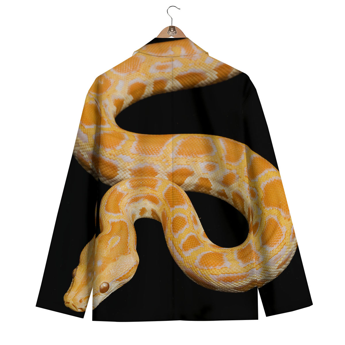 Snake Python Yellow Print Men's Blazer-grizzshop