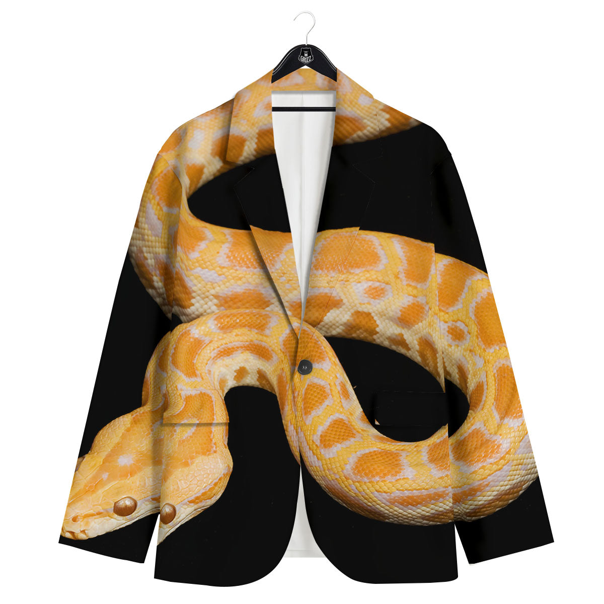 Snake Python Yellow Print Men's Sport Coat-grizzshop