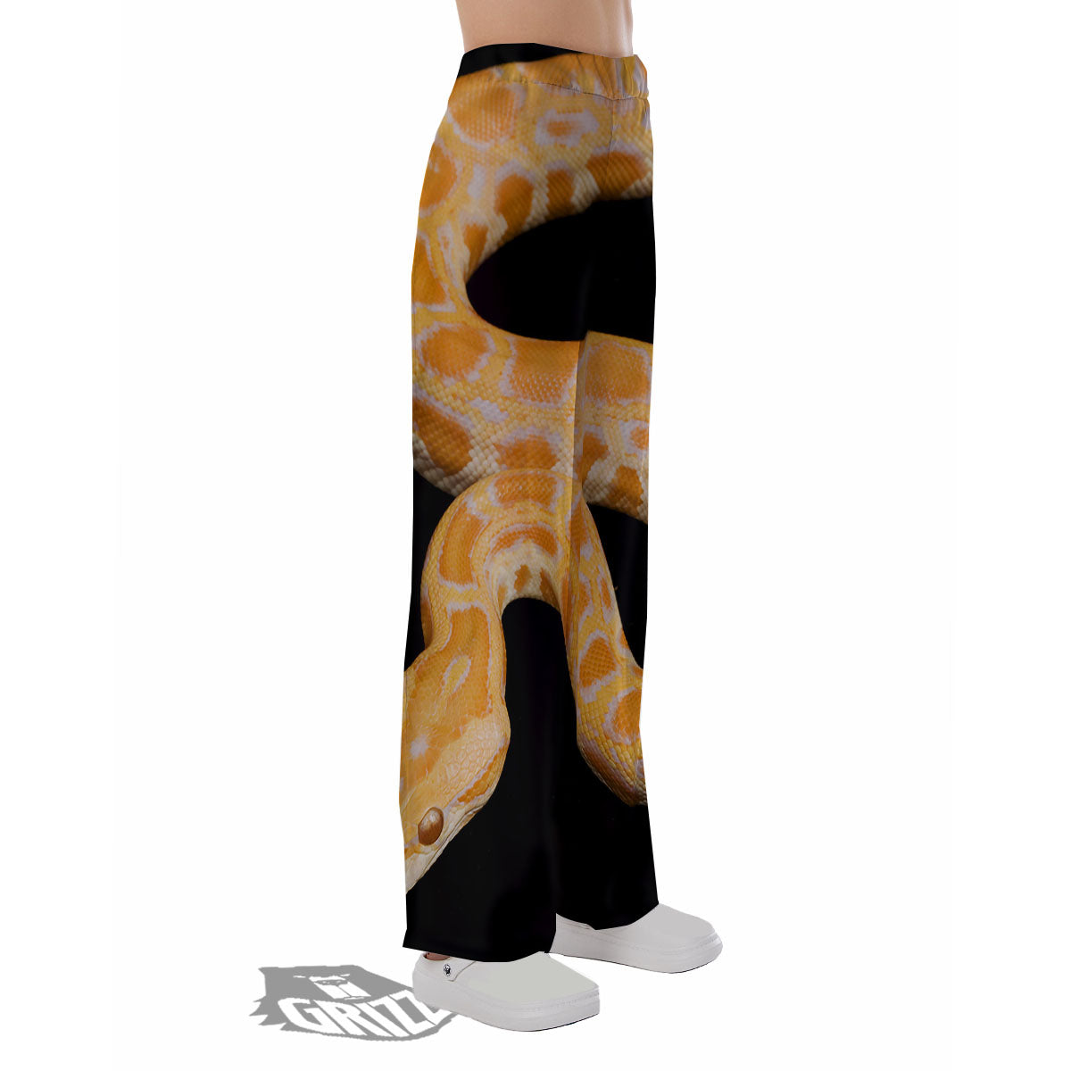 Snake Python Yellow Print Pajama Pants-grizzshop
