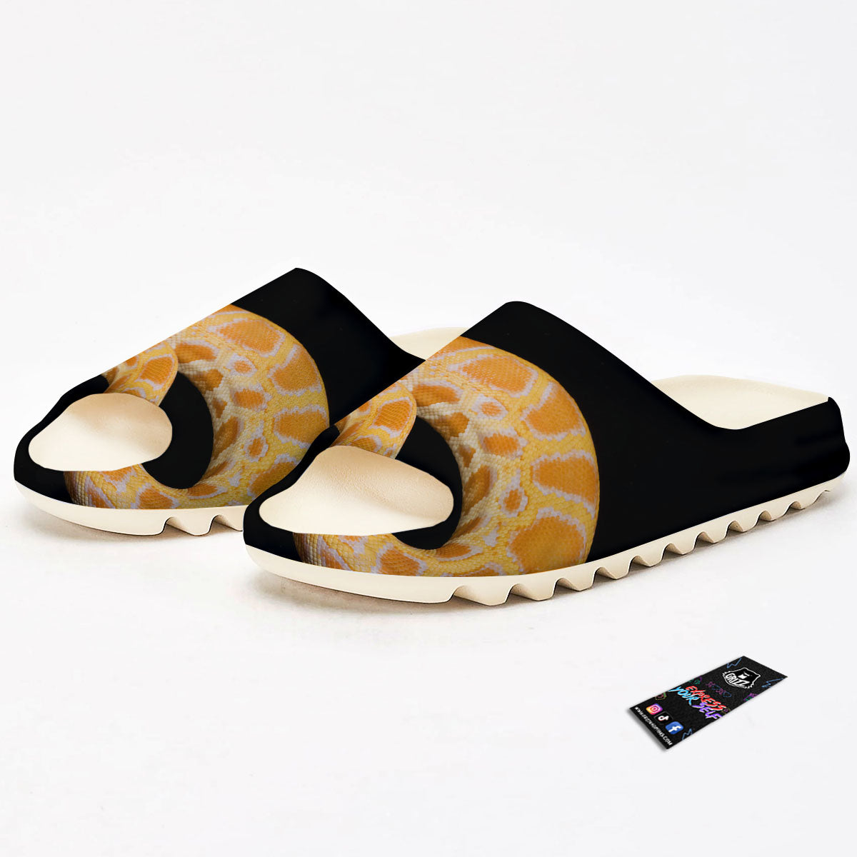 Snake Python Yellow Print Sandals-grizzshop