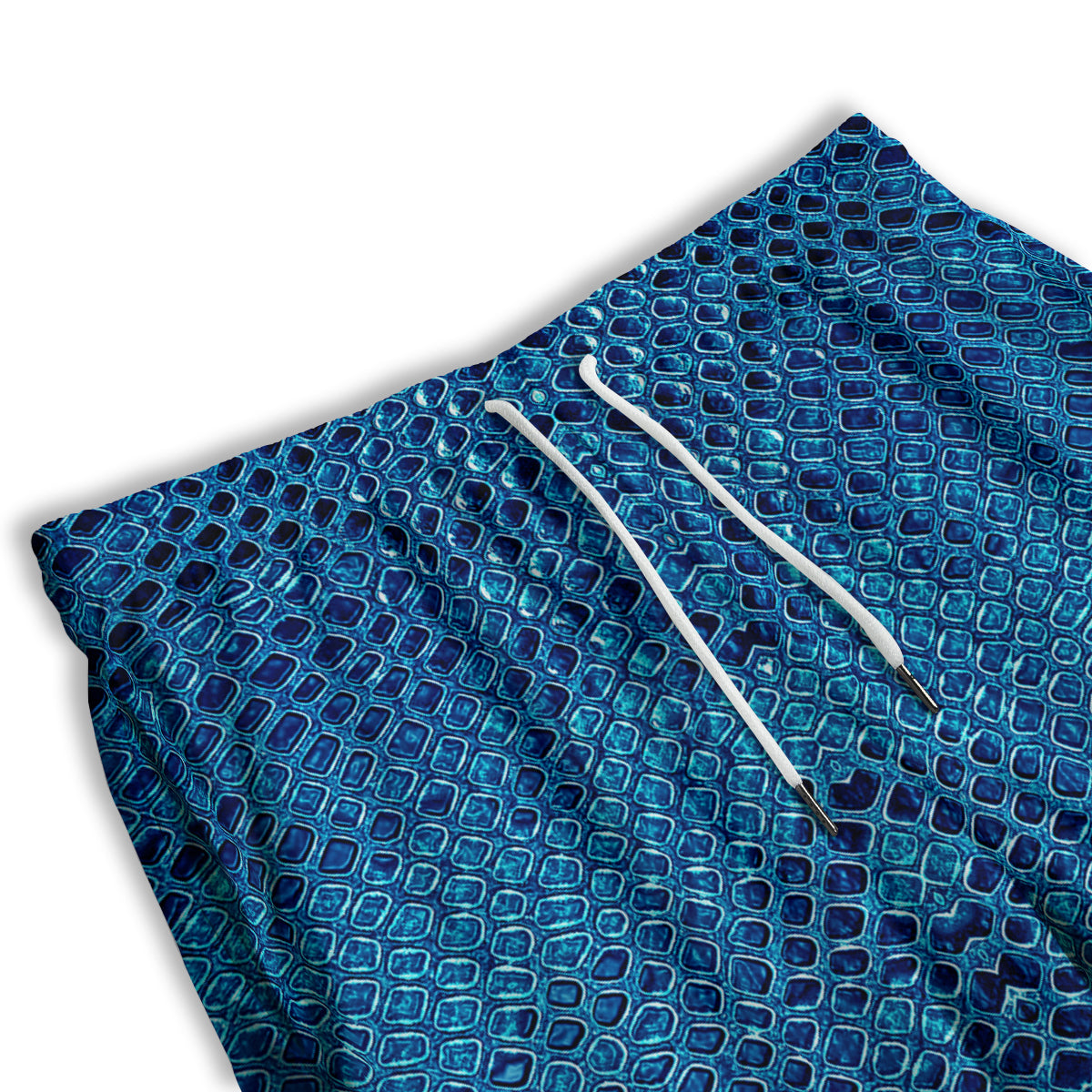 Snake Skin Blue Print Men's Athletic Shorts