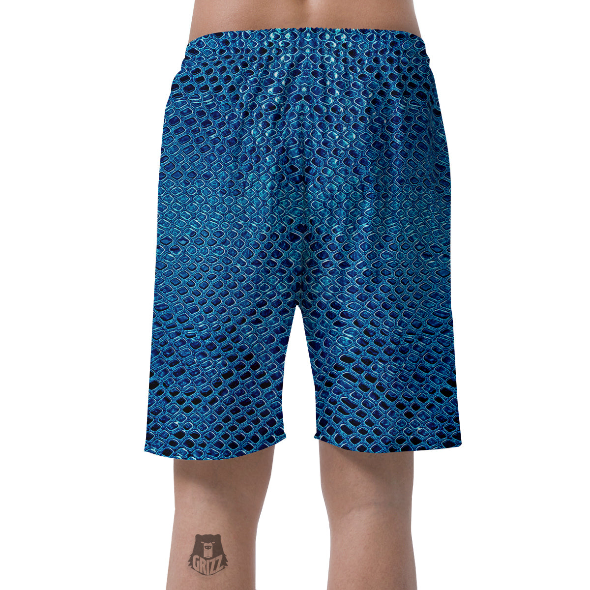 Snake Skin Blue Print Men's Shorts-grizzshop