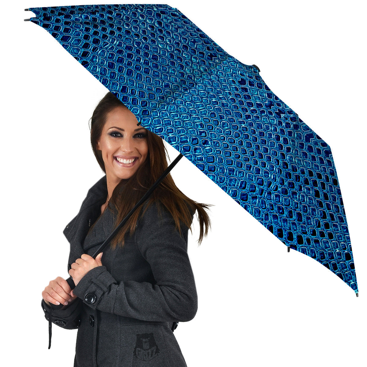 Snake Skin Blue Print Umbrella-grizzshop