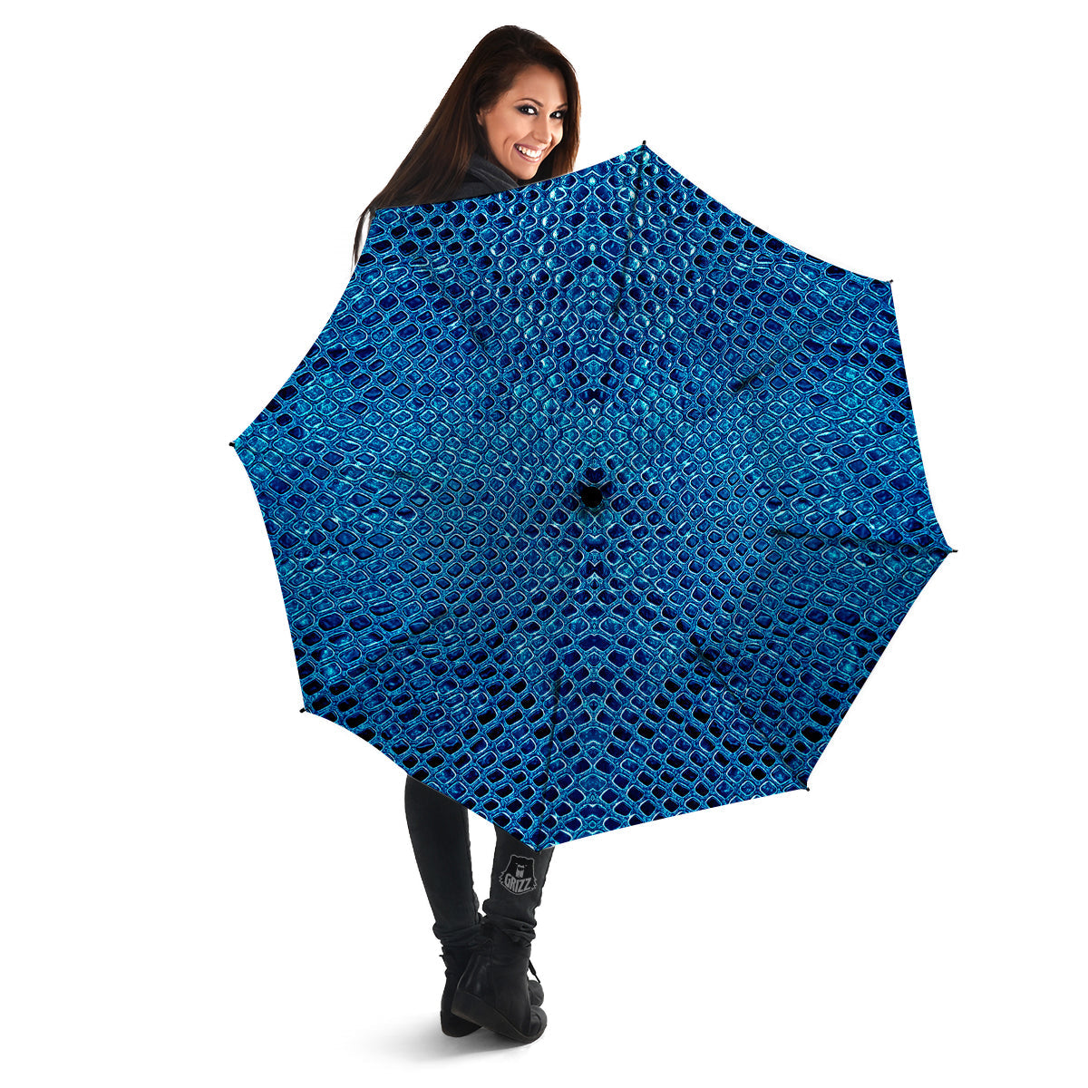 Snake Skin Blue Print Umbrella-grizzshop