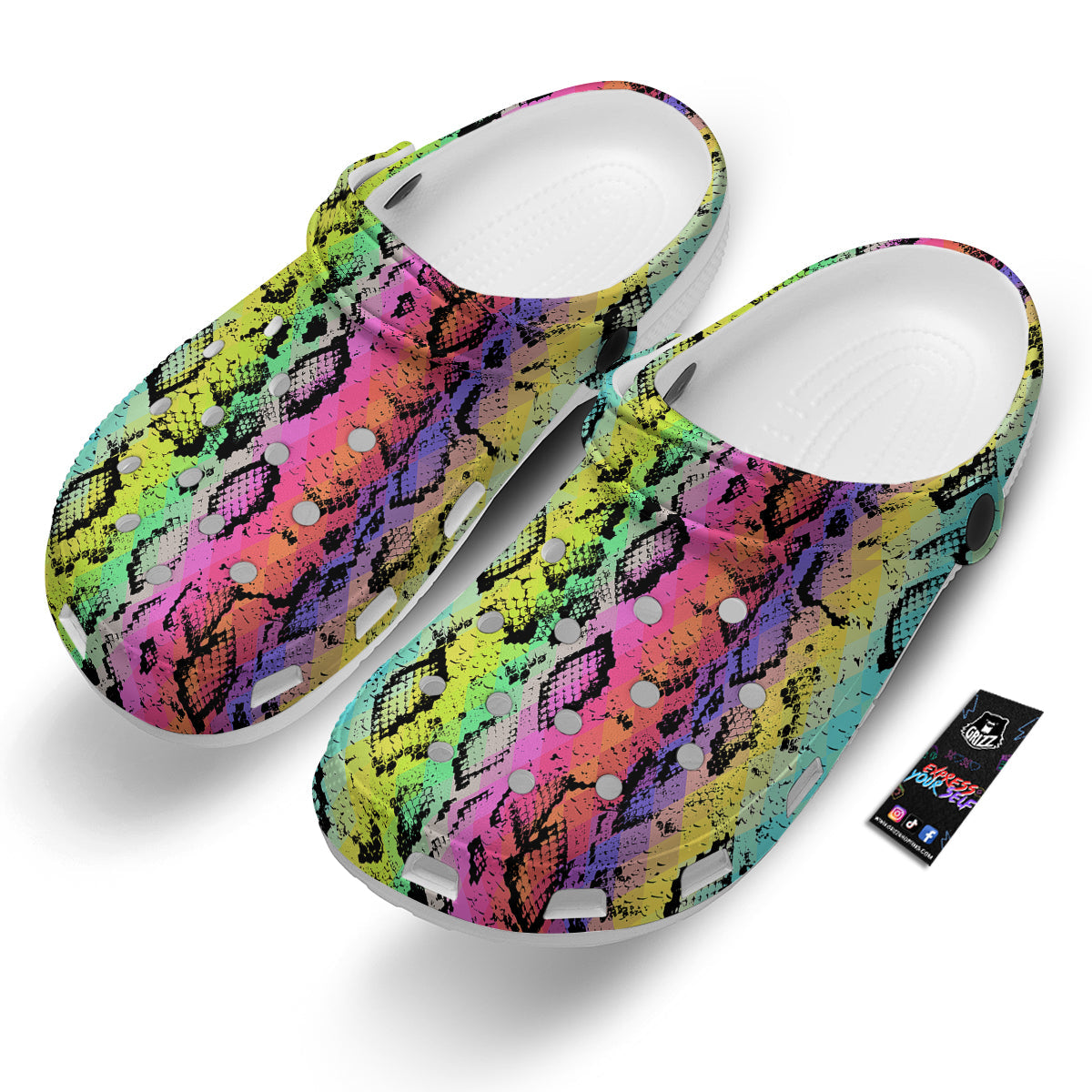 Snake Skin Psychedelic Print Clog-grizzshop