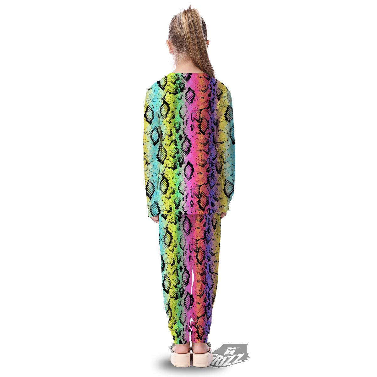 Snake Skin Psychedelic Print Kid's Pajamas-grizzshop