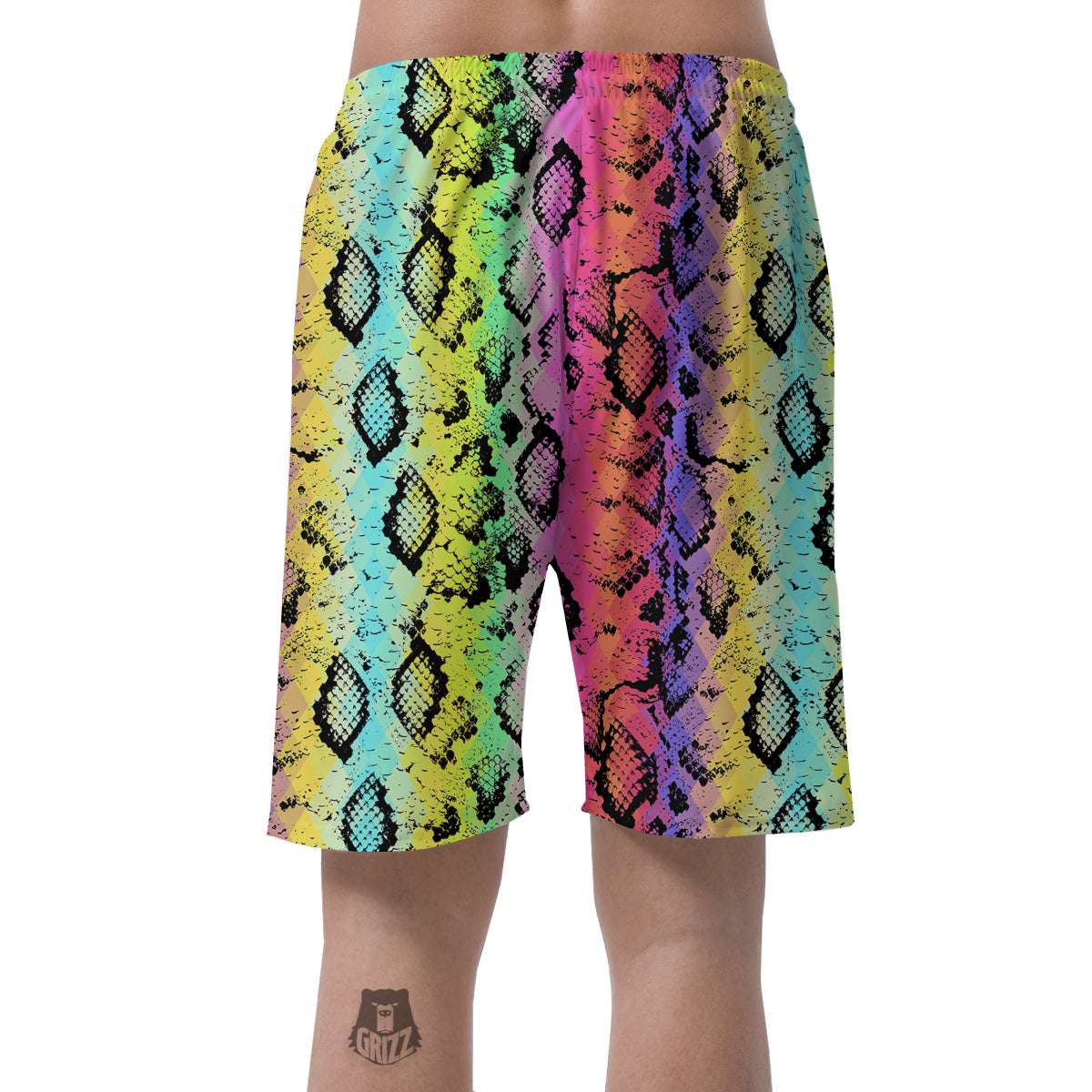 Snake Skin Psychedelic Print Men's Shorts-grizzshop