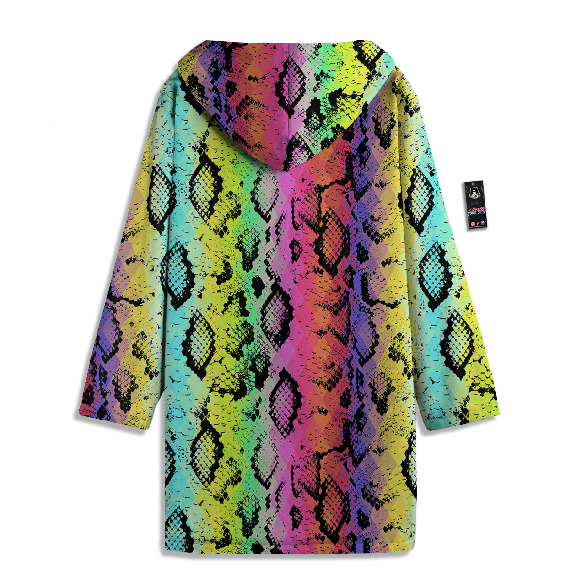 Snake Skin Psychedelic Print Men's Windbreaker Jacket-grizzshop