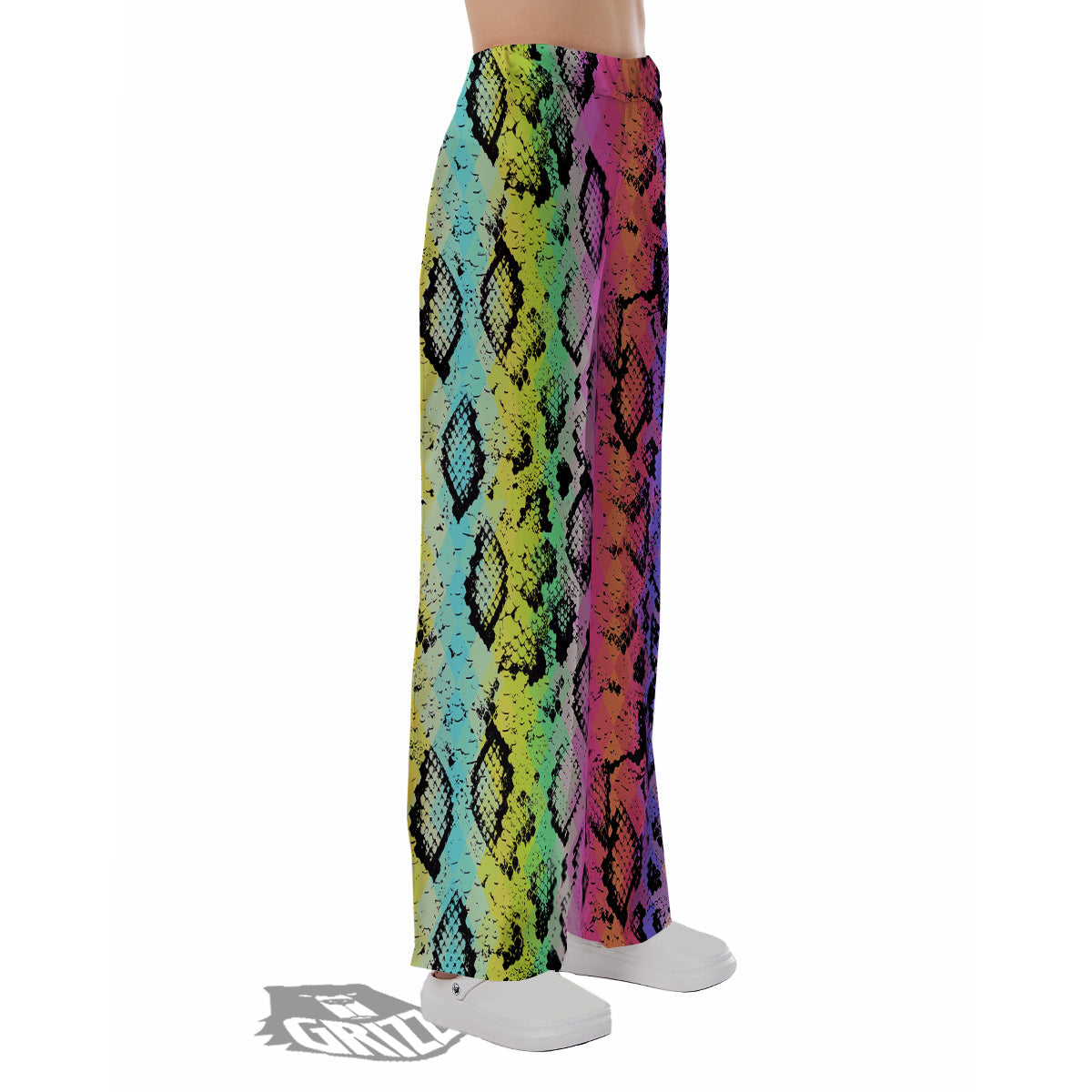 Snake Skin Psychedelic Print Pajama Pants-grizzshop