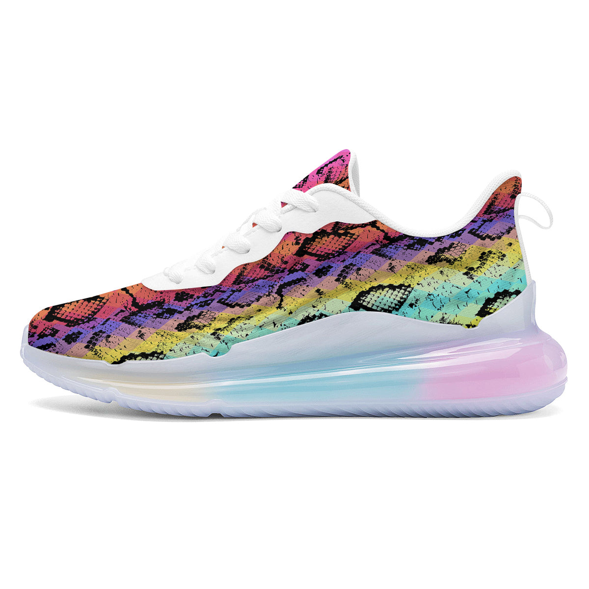 Snake Skin Psychedelic Print Running Sneakers-grizzshop