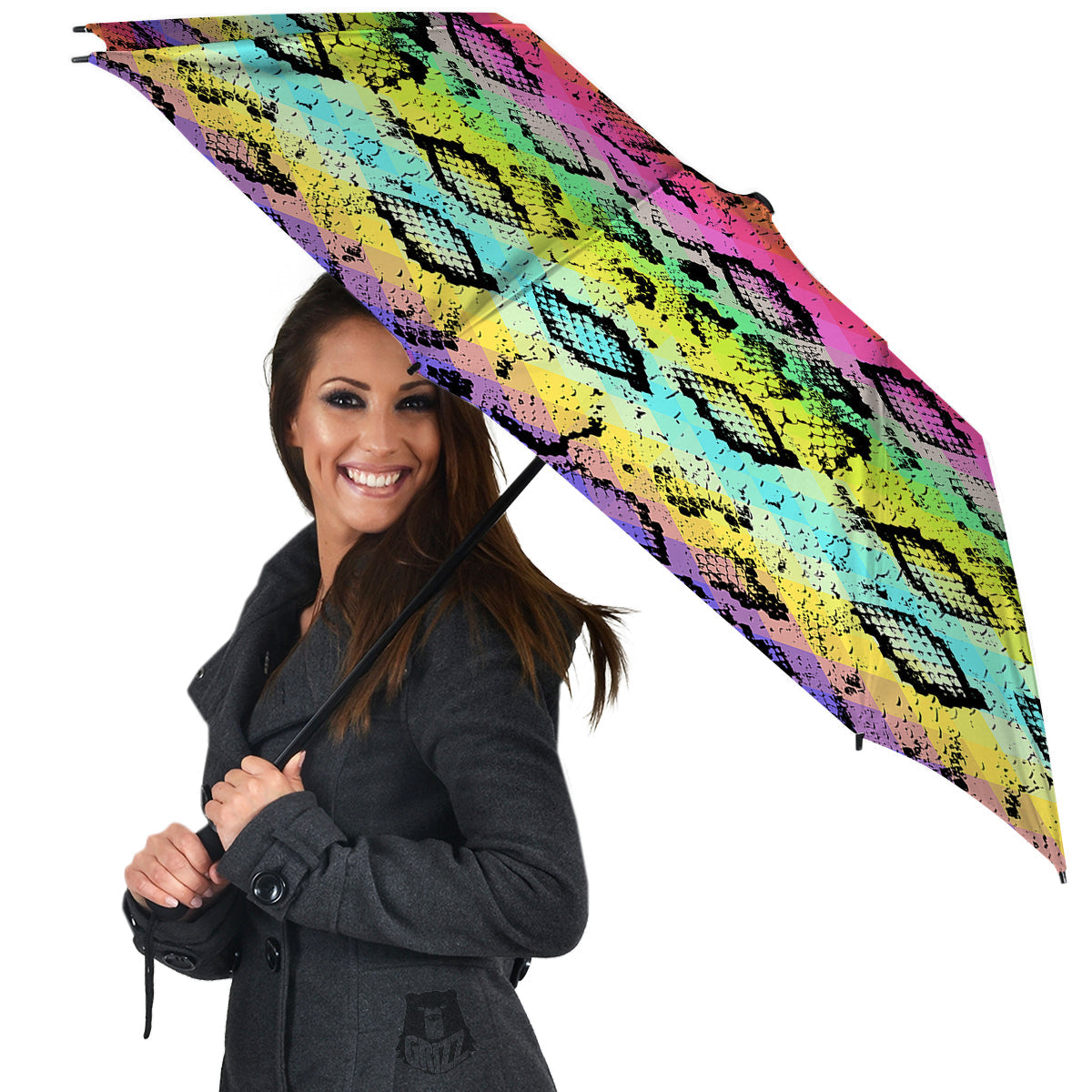 Snake Skin Psychedelic Print Umbrella-grizzshop