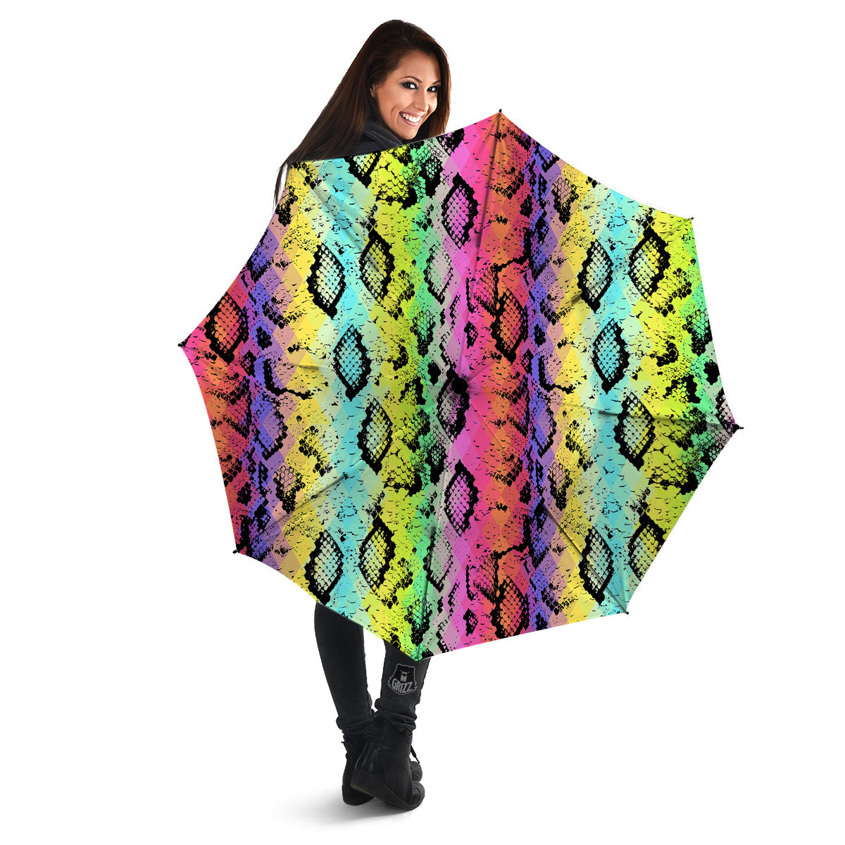 Snake Skin Psychedelic Print Umbrella-grizzshop