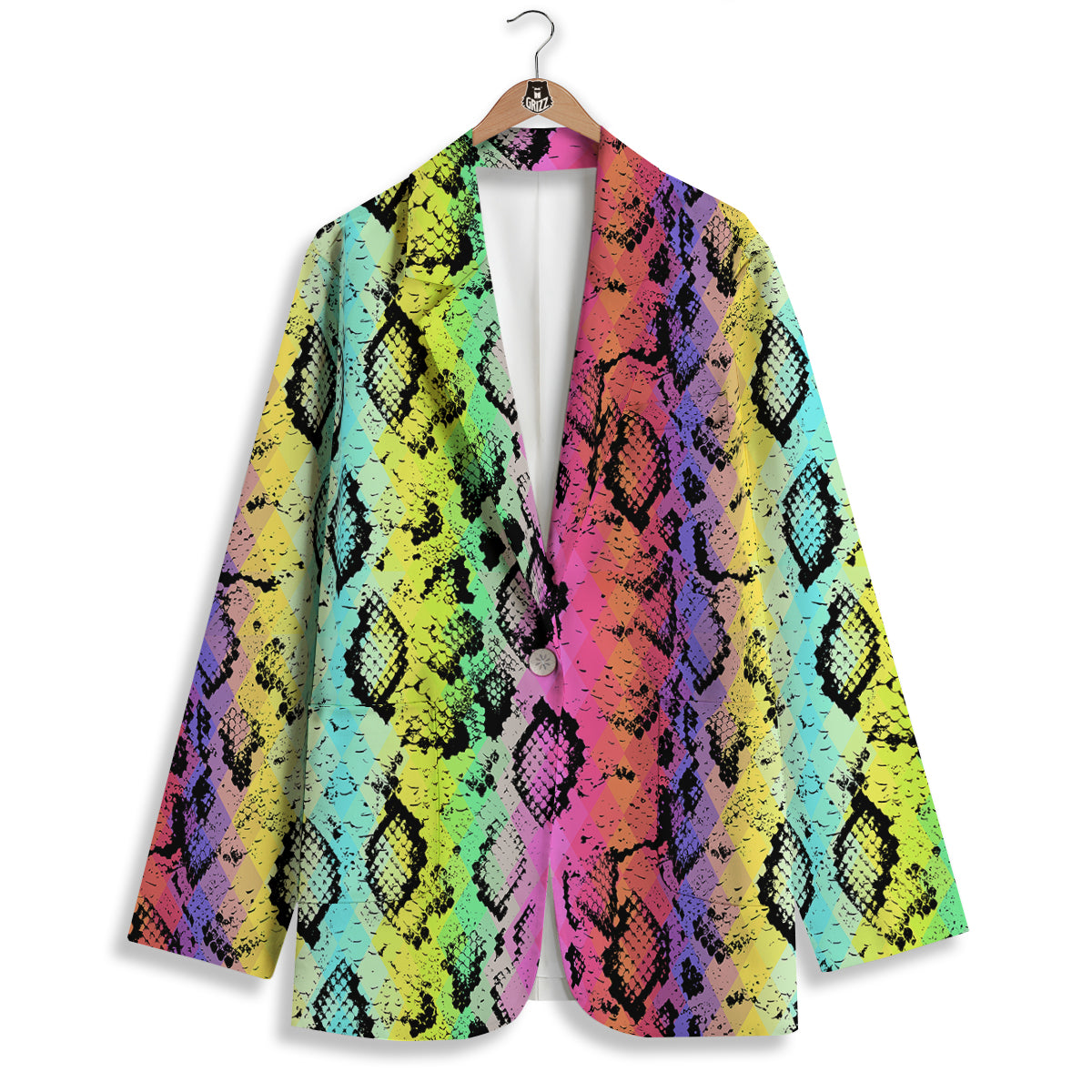 Snake Skin Psychedelic Print Women's Blazer-grizzshop