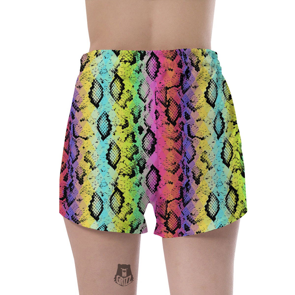 Snake Skin Psychedelic Print Women's Shorts-grizzshop