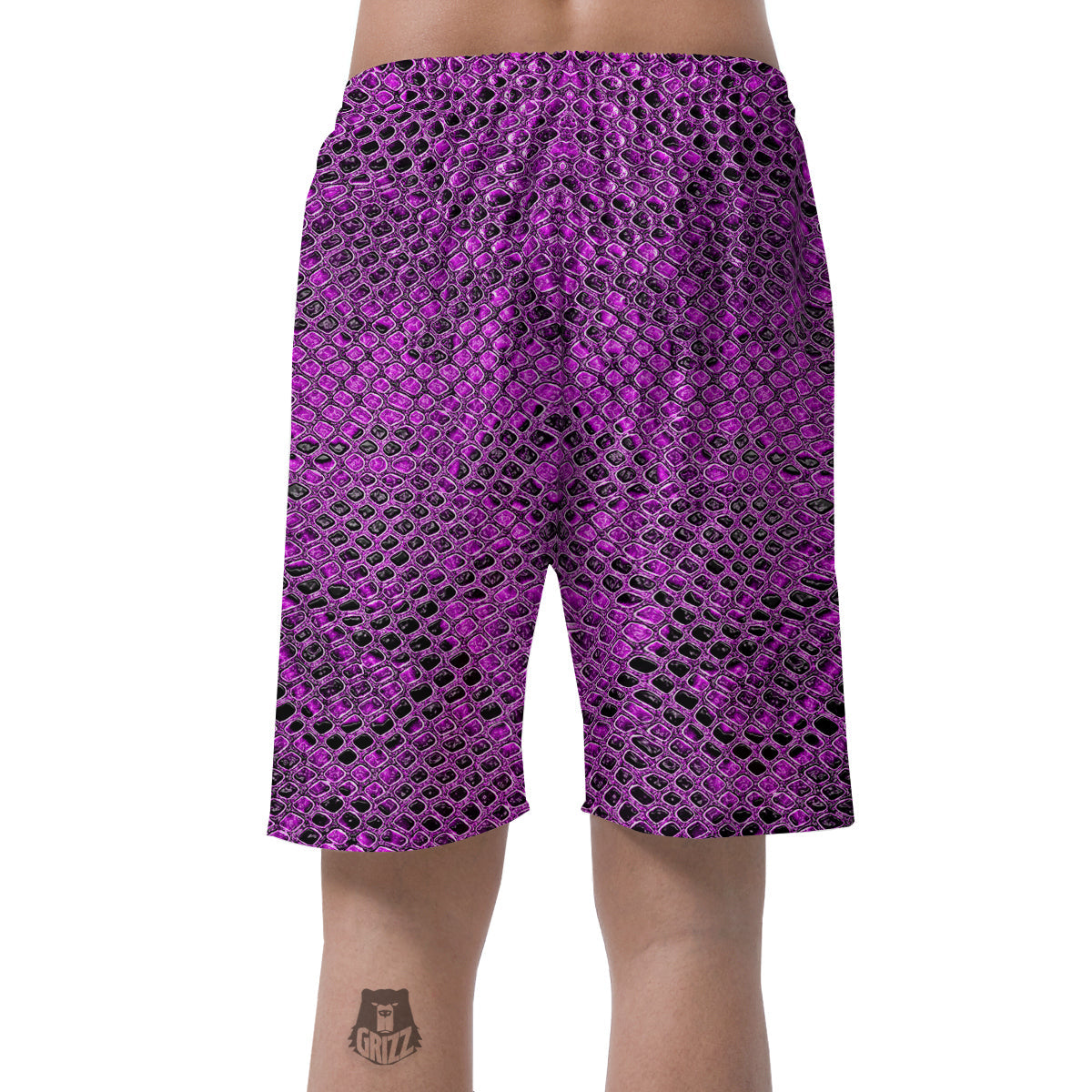 Snake Skin Purple Print Men's Shorts-grizzshop