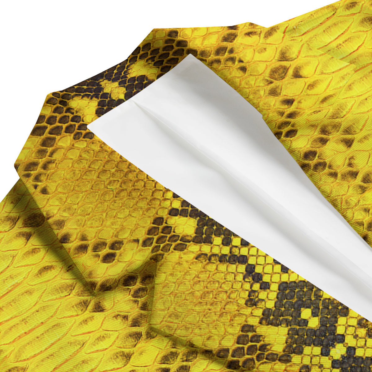 Snake Skin Yellow Print Men's Blazer-grizzshop