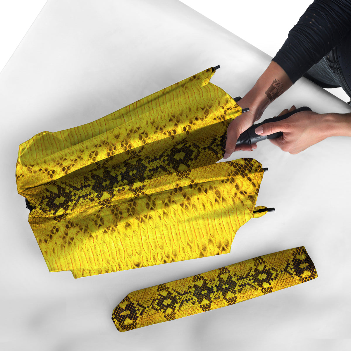 Snake Skin Yellow Print Umbrella-grizzshop