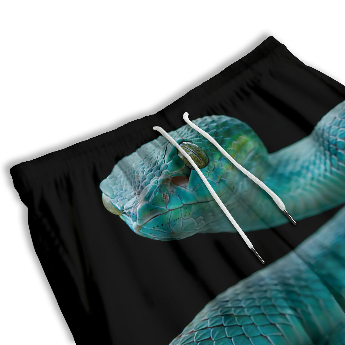 Snake Turquoise Print Men's Athletic Shorts