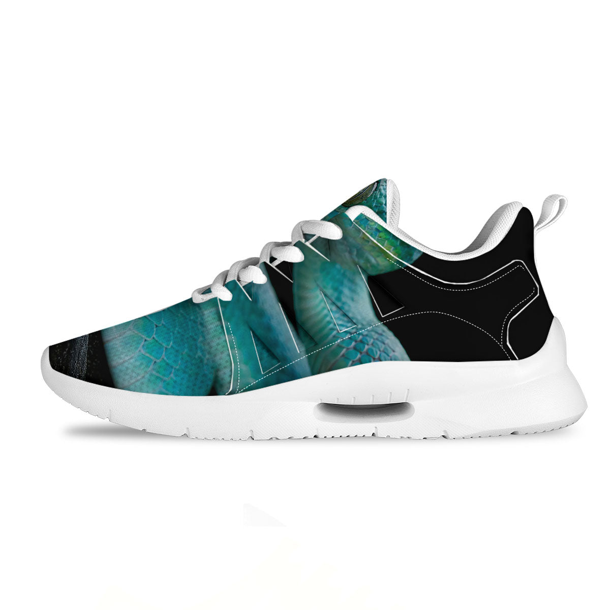 Snake Turquoise Print Tennis Shoes-grizzshop