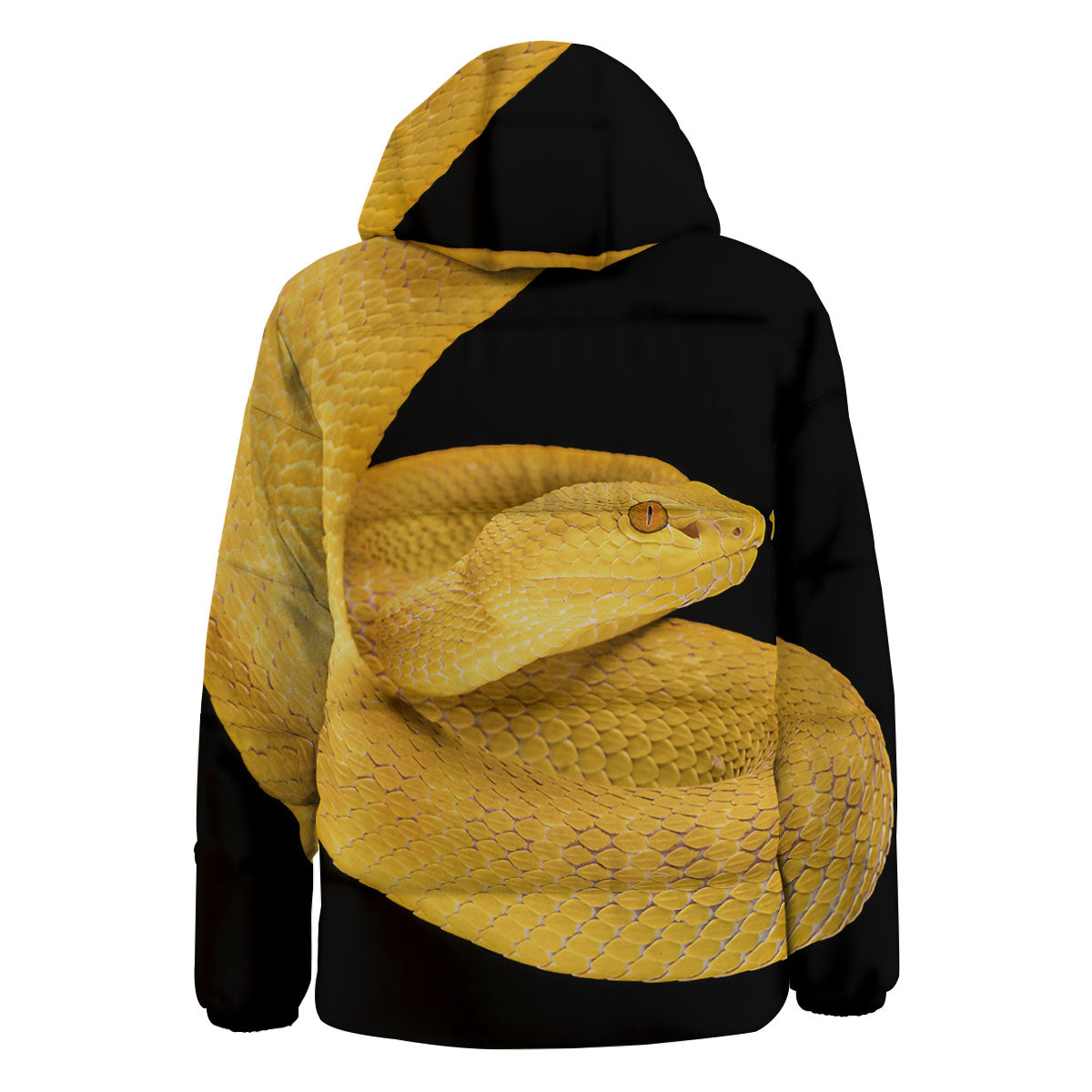 Snake Yellow Print Down Jacket-grizzshop
