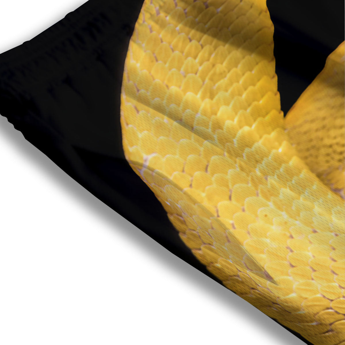 Snake Yellow Print Mesh Shorts