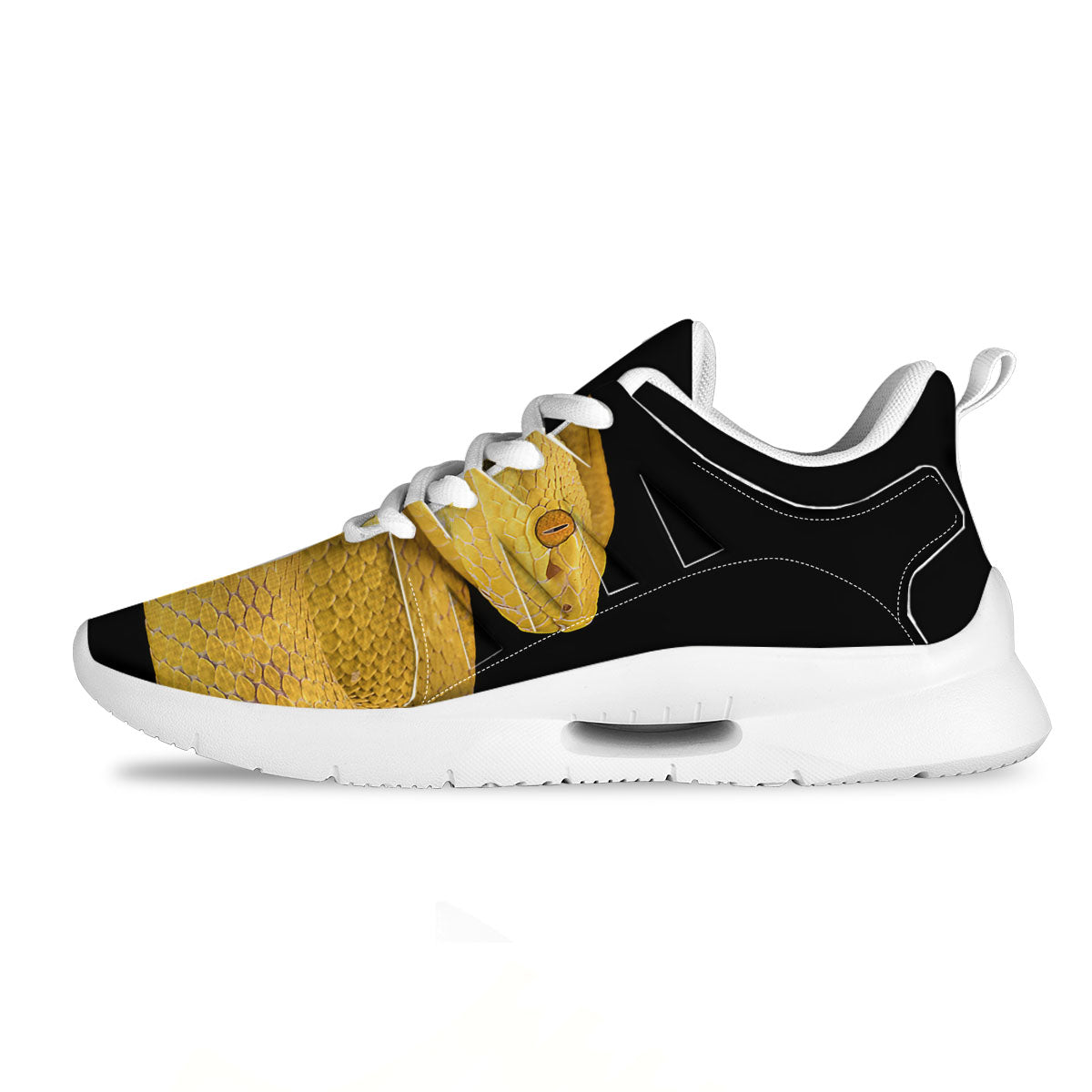 Snake Yellow Print Tennis Shoes-grizzshop