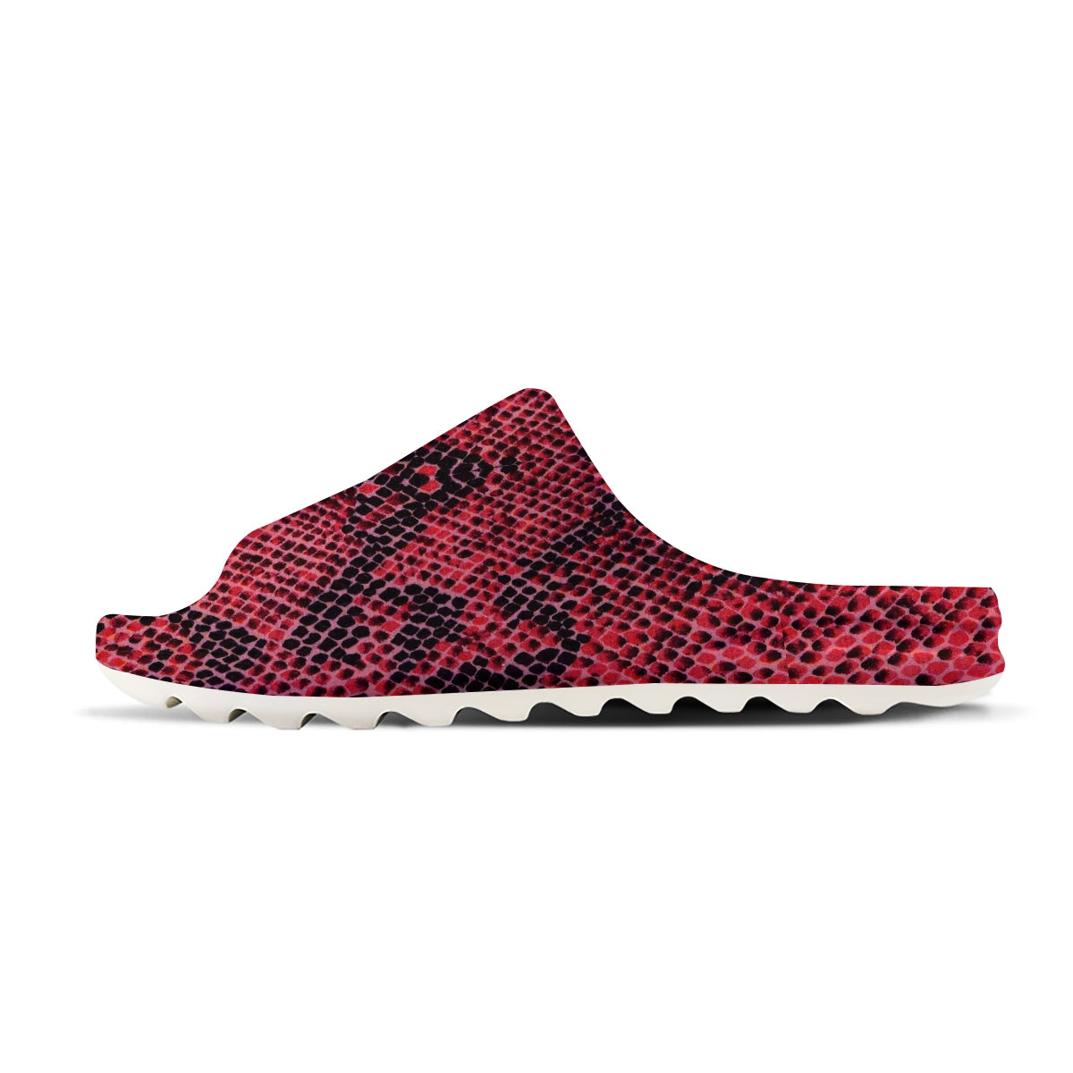 Snake Skin Black And Red Print Sandals-grizzshop