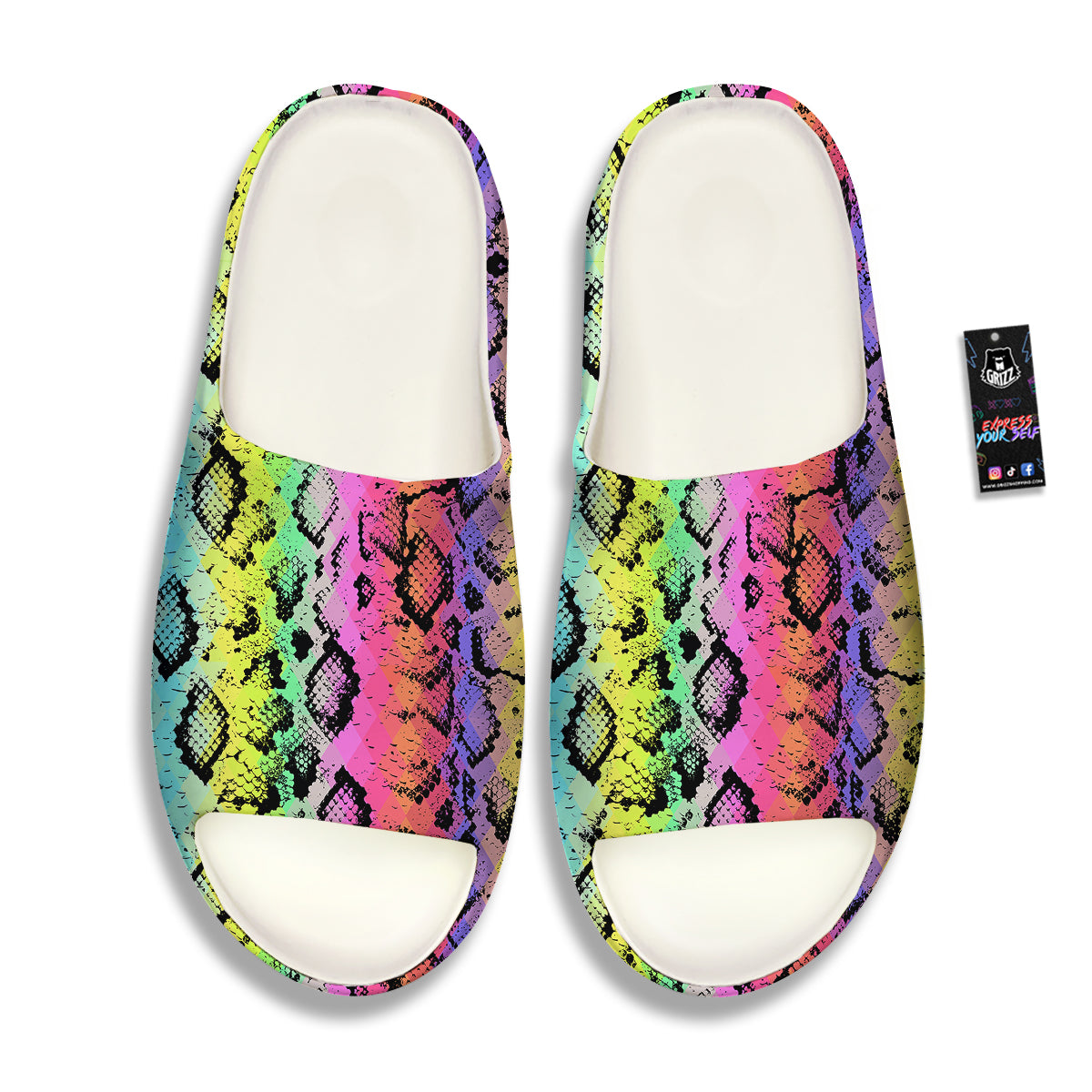 Snake Skin Psychedelic Print Sandals-grizzshop