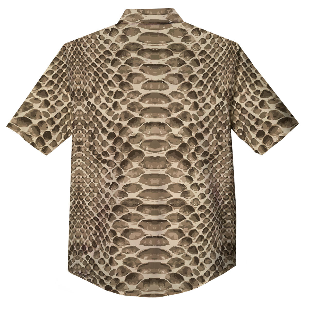 Snakeskin Beige Print Button Up Shirt-grizzshop