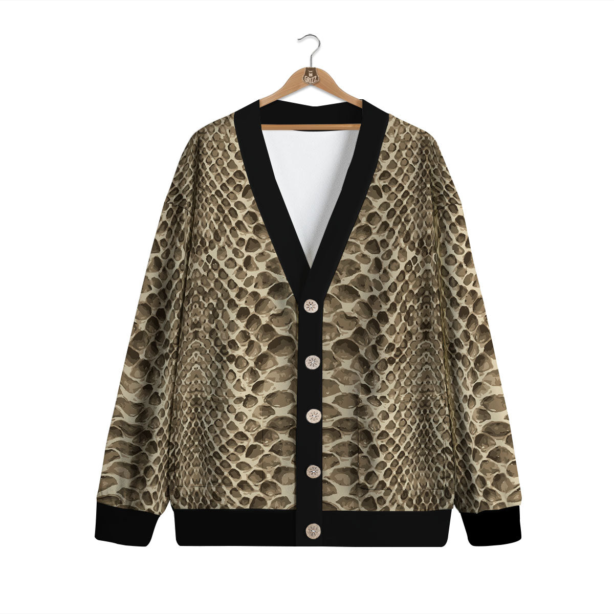 Snakeskin Beige Print Cardigan-grizzshop