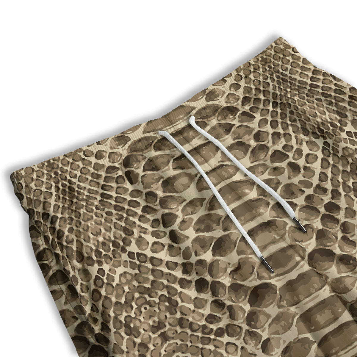 Snakeskin Beige Print Men's Athletic Shorts