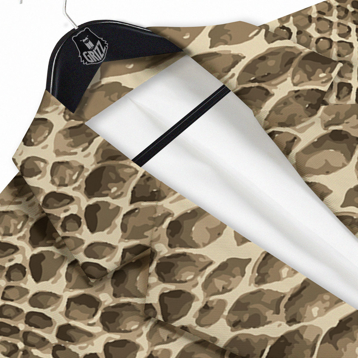 Snakeskin Beige Print Men's Sport Coat-grizzshop