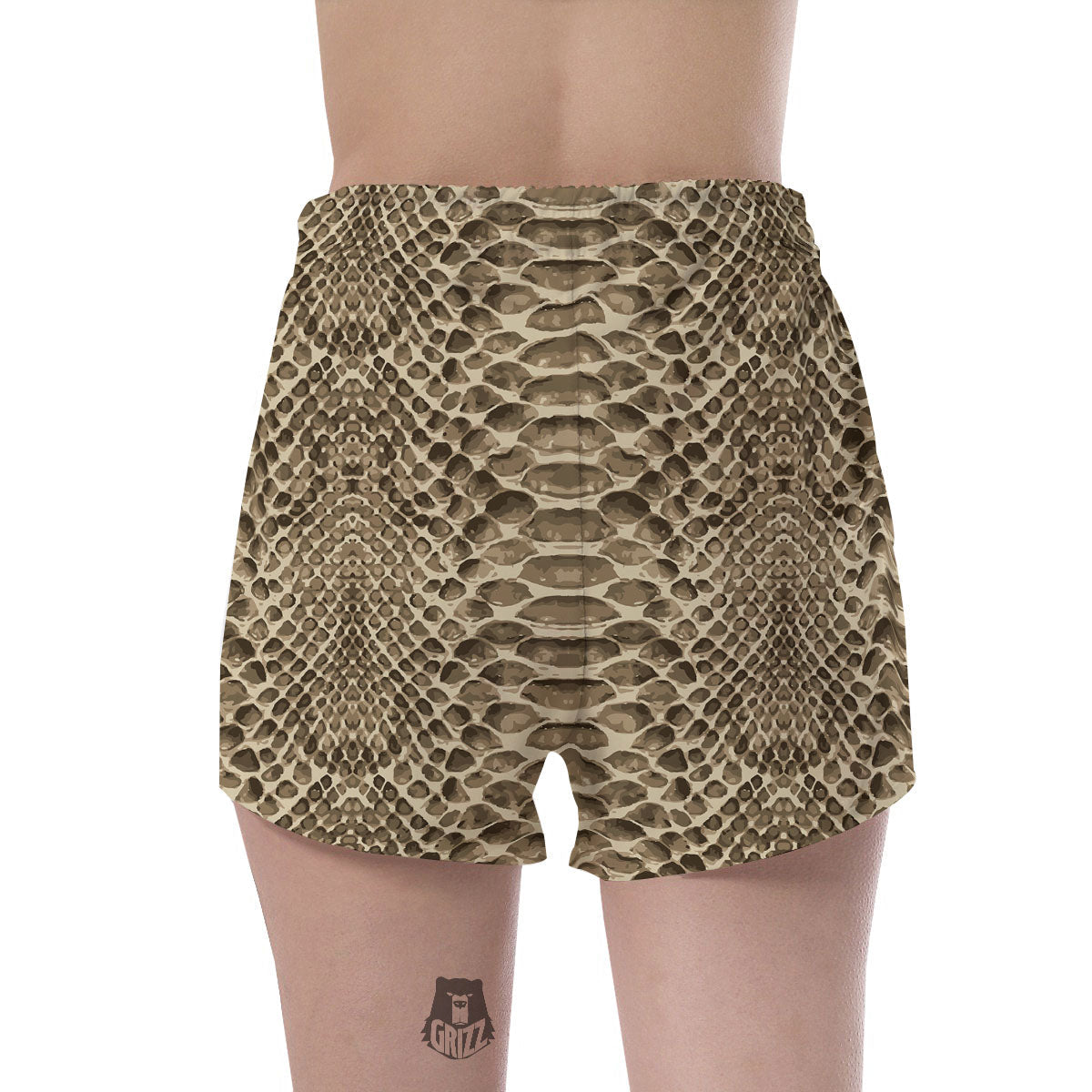 Snakeskin Beige Print Women's Shorts-grizzshop