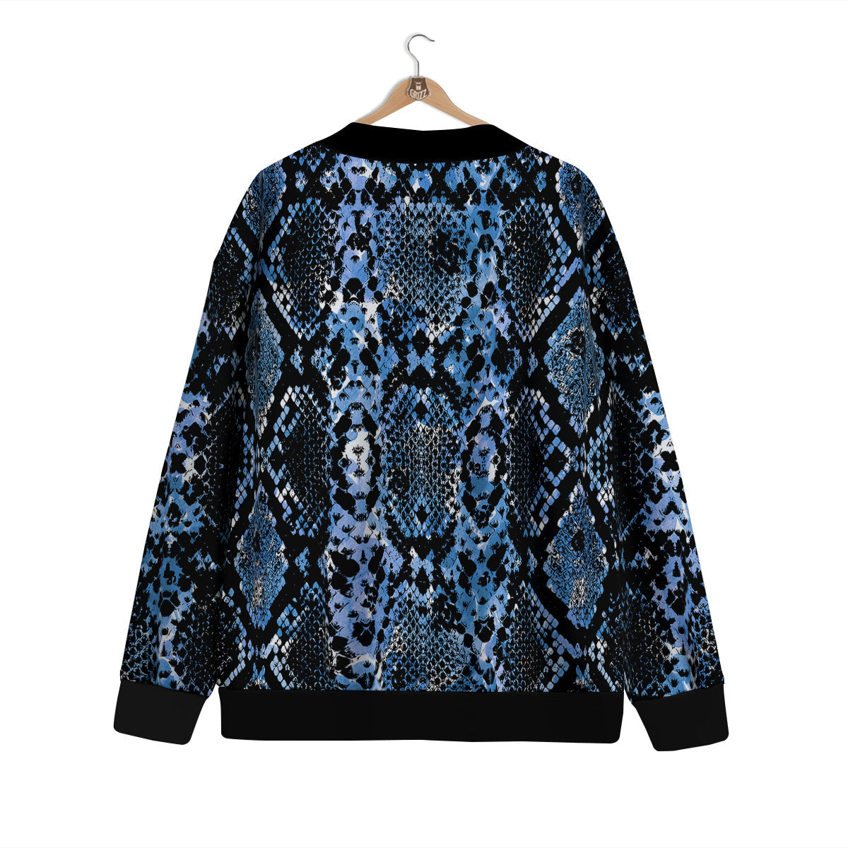 Snakeskin Black And Blue Print Cardigan-grizzshop