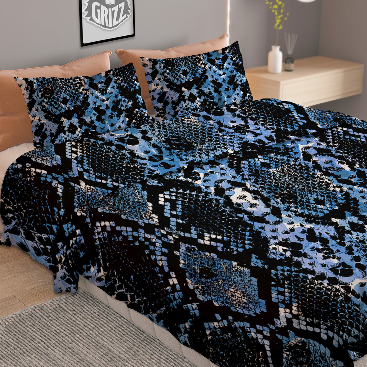Sea Turtle Golden Tribal Print Duvet Cover Bedding Set