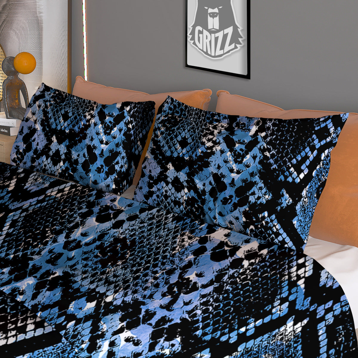 Sea Turtle Golden Tribal Print Duvet Cover Bedding Set