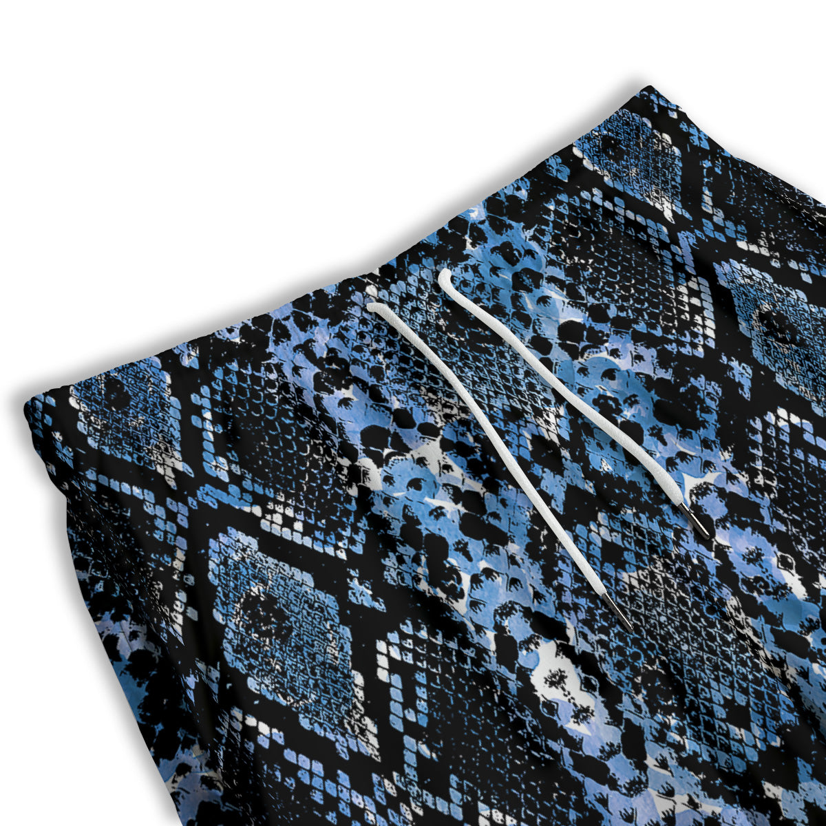 Snakeskin Black And Blue Print Men's Athletic Shorts