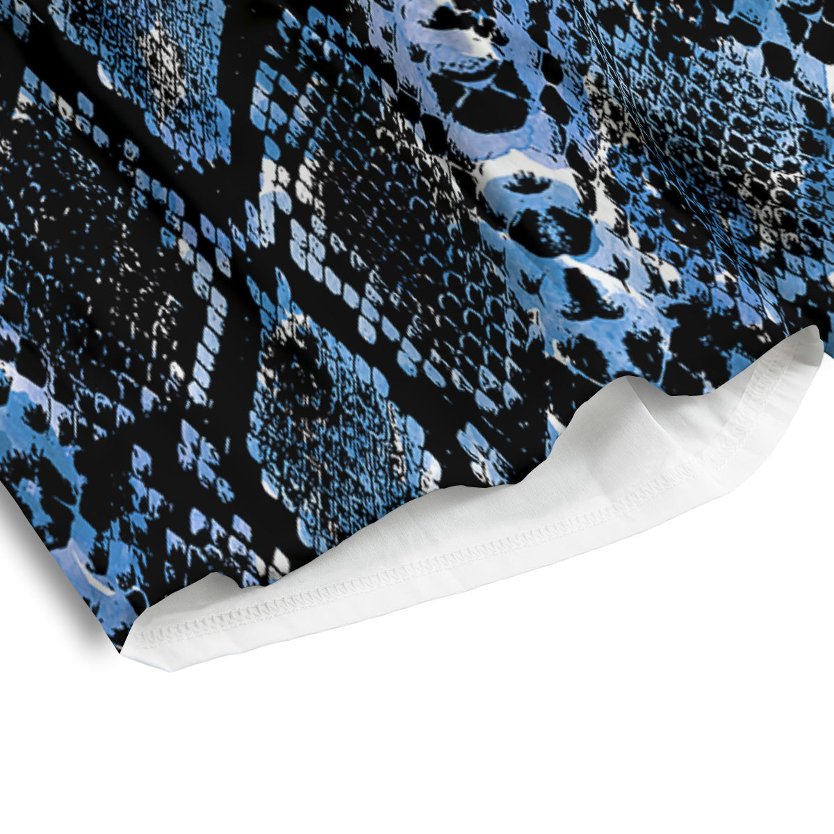 Snakeskin Black And Blue Print Men's Athletic Shorts