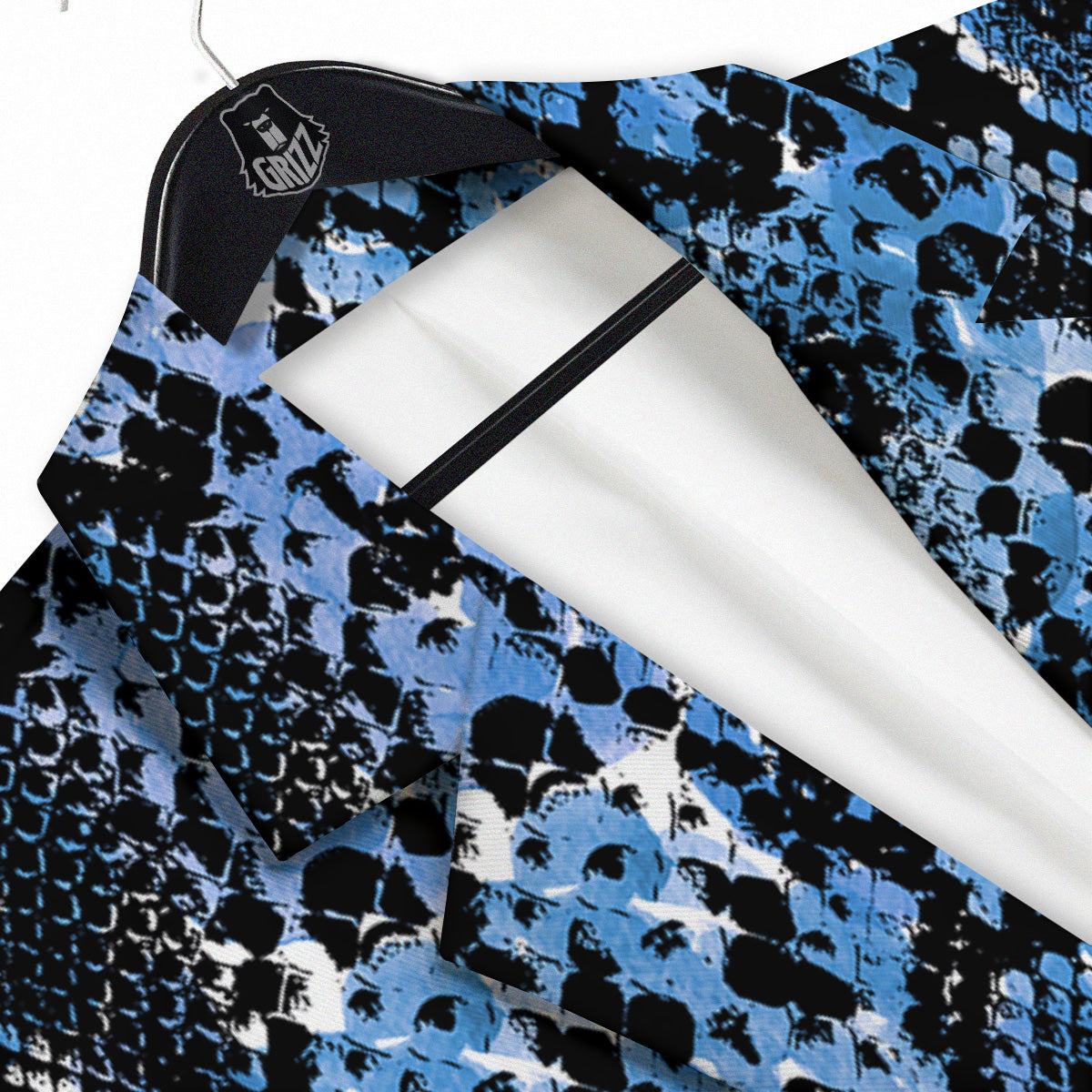 Snakeskin Black And Blue Print Men's Sport Coat-grizzshop