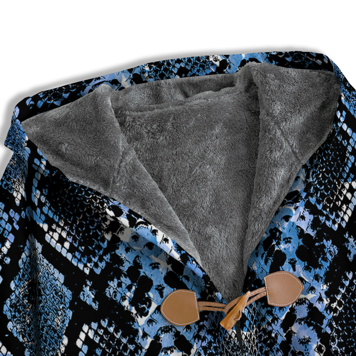 Snakeskin Black And Blue Print Men's Windbreaker Jacket-grizzshop
