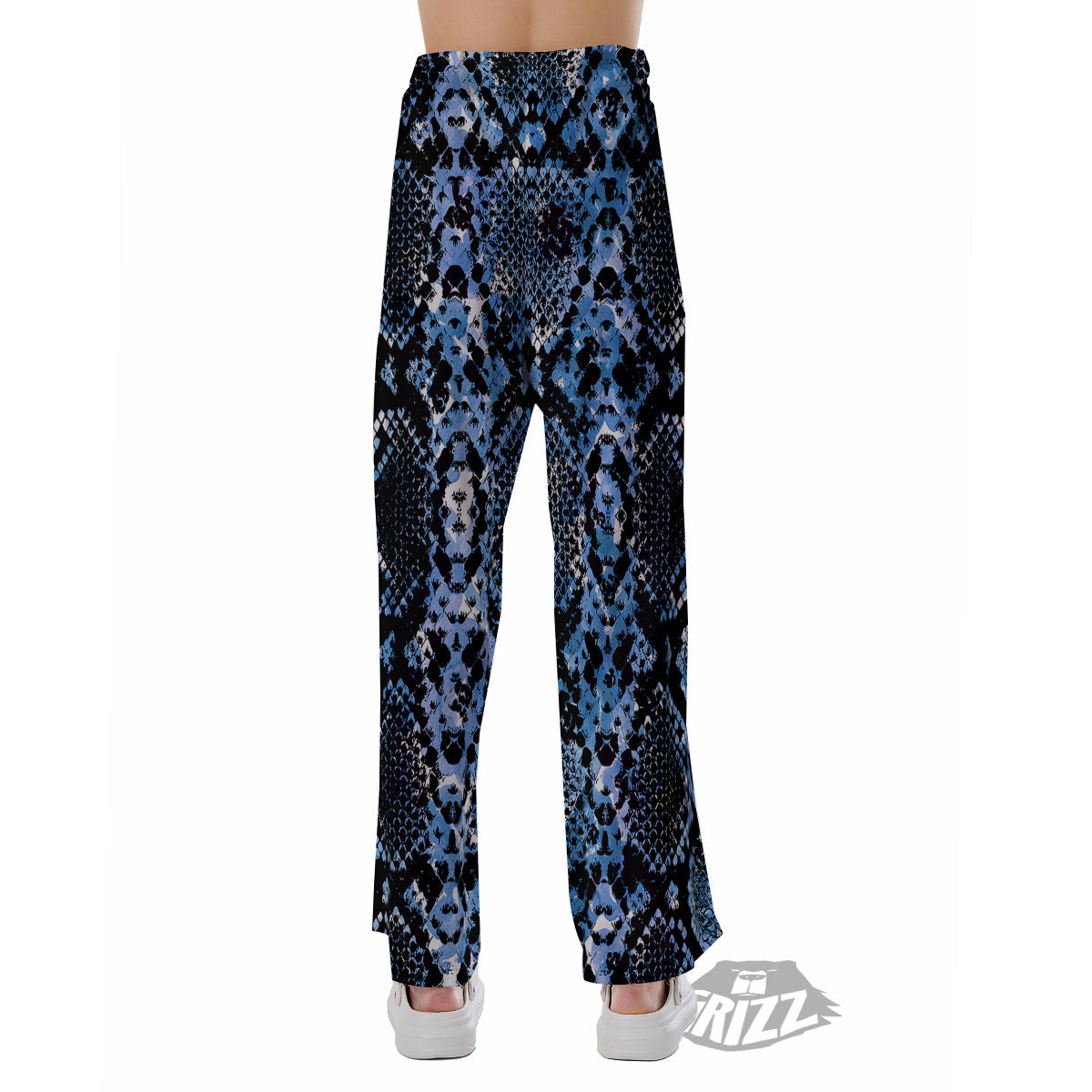 Snakeskin Black And Blue Print Pajama Pants-grizzshop