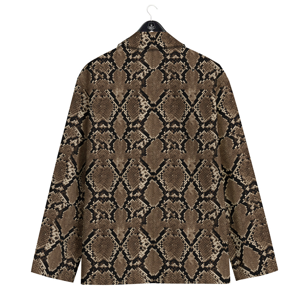 Snakeskin Black And Brown Print Men's Sport Coat-grizzshop
